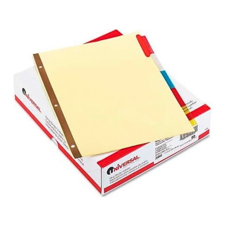Universal Universal One Extended Insert Indexes, Assorted Color 5-Tab, Letter, Buff, 24 Sets/Box UNV20860***
